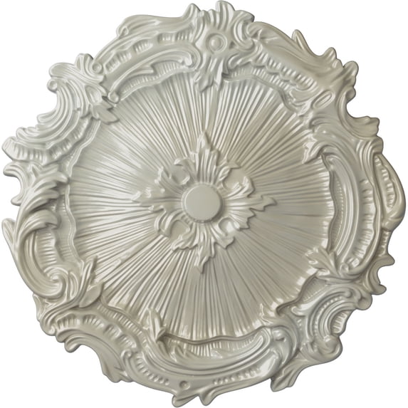 Ekena Millwork 16 3/4"OD x 1 3/8"P Plymouth Ceiling Medallion (Fits Canopies up to 1 5/8"), Hand-Painted Flash Blue