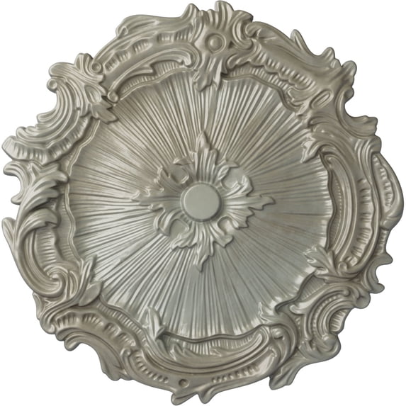 Ekena Millwork 16 3/4"OD x 1 3/8"P Plymouth Ceiling Medallion (Fits Canopies up to 1 5/8"), Hand-Painted Flash Gold