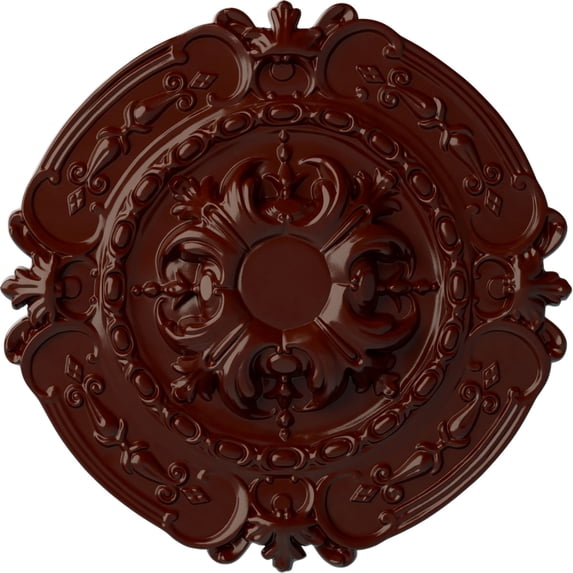 Ekena Millwork 16 3/8"OD x 1 3/4"P Southampton Ceiling Medallion (Fits Canopies up to 2 3/4"), Hand-Painted Brushed Mahogany