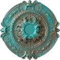 thumbnail image 1 of Ekena Millwork 16 3/8"OD x 1 3/4"P Southampton Ceiling Medallion (Fits Canopies up to 2 3/4"), Hand-Painted Copper Green Patina, 1 of 6