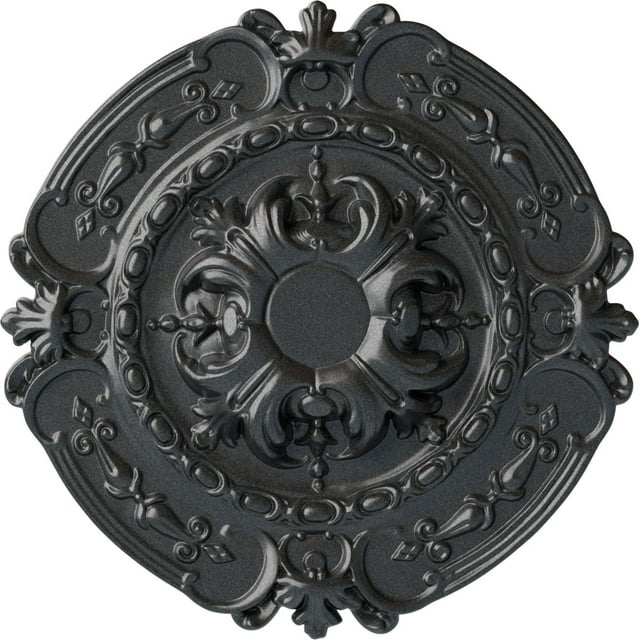 Ekena Millwork 16 3/8"OD x 1 3/4"P Southampton Ceiling Medallion (Fits Canopies up to 2 3/4"), Hand-Painted Pewter