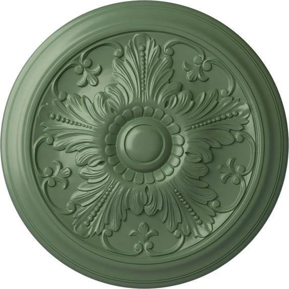 Ekena Millwork 16 7/8"OD x 5/8"P Vienna Ceiling Medallion (Fits Canopies up to 3 1/4"), Hand-Painted Athenian Green