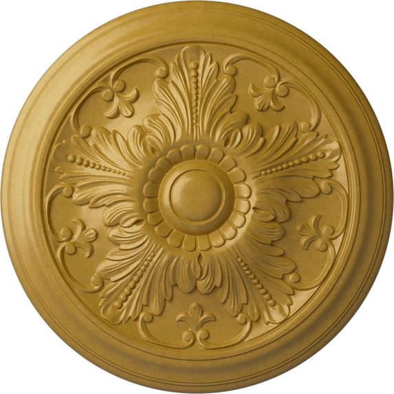 Ekena Millwork 16 7/8"OD x 5/8"P Vienna Ceiling Medallion (Fits Canopies up to 3 1/4"), Hand-Painted Iridescent Gold