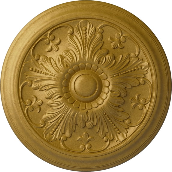 Ekena Millwork 16 7/8"OD x 5/8"P Vienna Ceiling Medallion (Fits Canopies up to 3 1/4"), Hand-Painted Pharaohs Gold