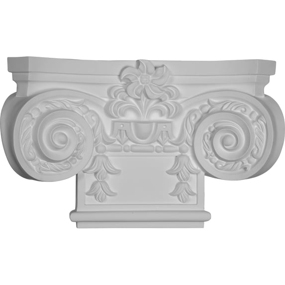 Ekena Millwork 16 7/8"W x 10 1/4"H Small Empire Capital with Necking (Fits Pilasters up to 7 7/8"W x 7/8"D) (2-Pack)