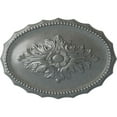 thumbnail image 1 of Ekena Millwork 16 7/8"W x 11 3/4"H x 1 1/2"P Oxford Ceiling Medallion, Hand-Painted Platinum, 1 of 5