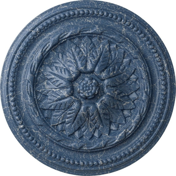 Ekena Millwork 16"OD x 2 1/4"P Wigan Ceiling Medallion, Hand-Painted Americana Crackle