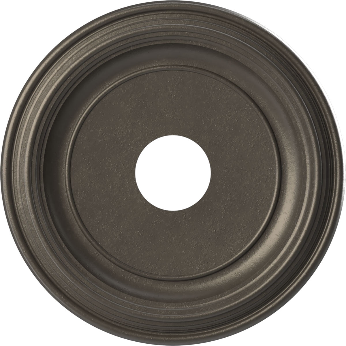 16" Universal Aged Metallic Weathered Steel PVC Ceiling Medallion