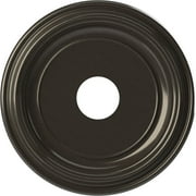 Ekena Millwork 16"OD x 3 1/2"ID x 1 3/8"P Traditional Thermoformed PVC Ceiling Medallion (Fits Canopies up to 9 1/2"), Metallic Charcoal