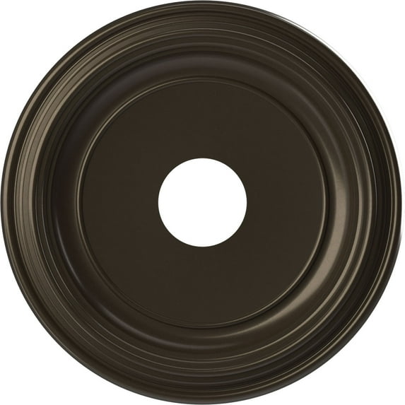 Ekena Millwork 16"OD x 3 1/2"ID x 1 3/8"P Traditional Thermoformed PVC Ceiling Medallion (Fits Canopies up to 9 1/2"), Metallic Dark Bronze