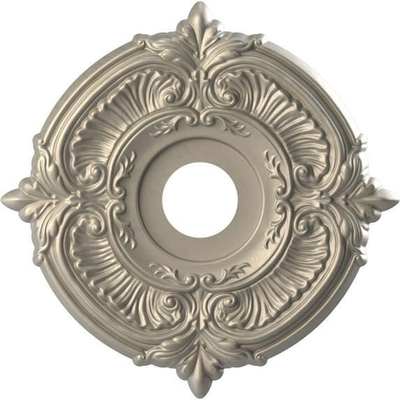 Ekena Millwork 16"OD x 3 1/2"ID x 1"P Attica Thermoformed PVC Ceiling Medallion (Fits Canopies up to 5 5/8"), Metallic Silver
