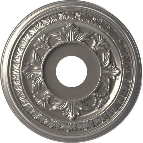Ekena Millwork 16"OD x 3 1/2"ID x 1"P Baltimore Thermoformed PVC Ceiling Medallion (Fits Canopies up to 6 1/2"), Aged Dark Steel