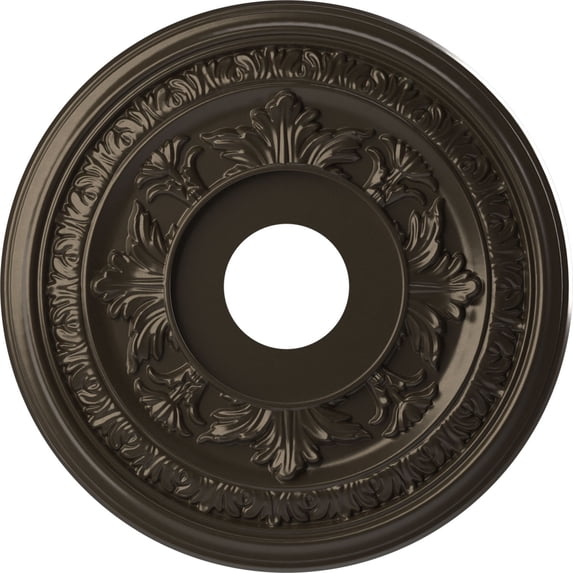 Ekena Millwork 16"OD x 3 1/2"ID x 1"P Baltimore Thermoformed PVC Ceiling Medallion (Fits Canopies up to 6 1/2"), Metallic Dark Bronze