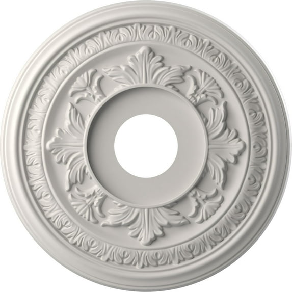 Ekena Millwork 16"OD x 3 1/2"ID x 1"P Baltimore Thermoformed PVC Ceiling Medallion (Fits Canopies up to 6 1/2"), UltraCover Satin Blossom White