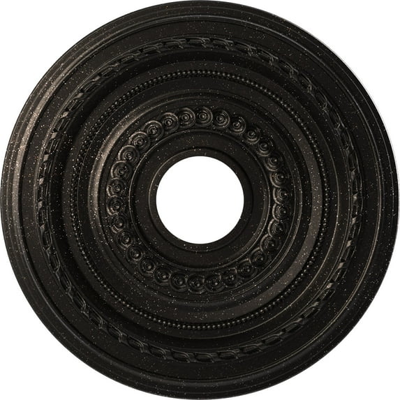 Ekena Millwork 16"OD x 3 1/2"ID x 1"P Cole Thermoformed PVC Ceiling Medallion (Fits Canopies up to 4 1/2"), Textured Metallic Moonlight Copper