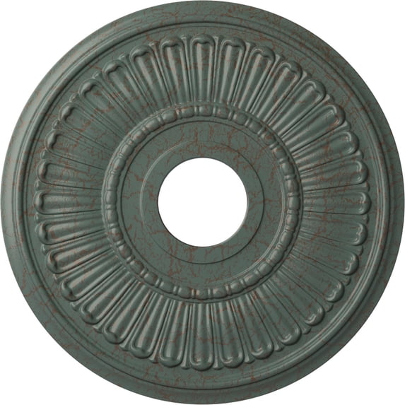 Ekena Millwork 16"OD x 3 5/8"ID x 3/4"P Melonie Ceiling Medallion (Fits Canopies up to 6 3/8"), Hand-Painted Cloud Burst Crackle