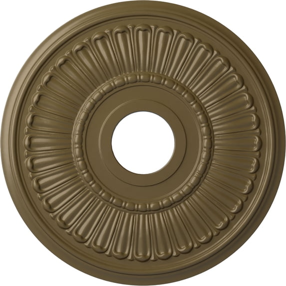 Ekena Millwork 16"OD x 3 5/8"ID x 3/4"P Melonie Ceiling Medallion (Fits Canopies up to 6 3/8"), Hand-Painted Mississippi Mud