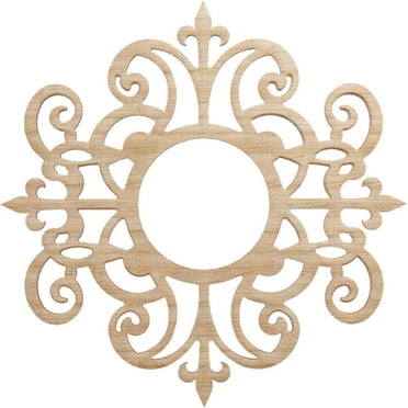 Ekena Millwork 16"OD x 5 1/4"ID x 1/4"T Dijon Wood Fretwork Pierced Ceiling Medallion, Alder