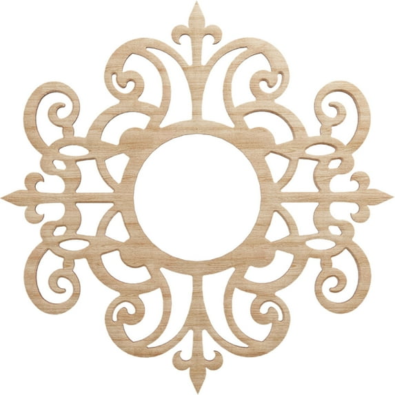 Ekena Millwork 16"OD x 5 1/4"ID x 1/4"T Dijon Wood Fretwork Pierced Ceiling Medallion, Alder
