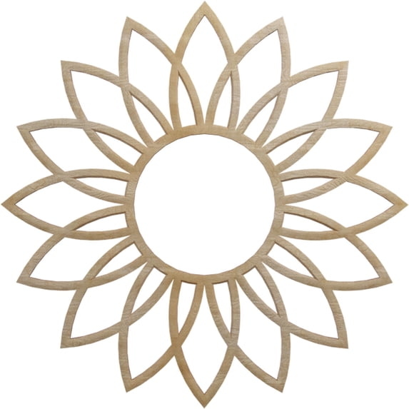 Ekena Millwork 16"OD x 5 5/8"ID x 1/4"T Daisy Wood Fretwork Pierced Ceiling Medallion, Hickory