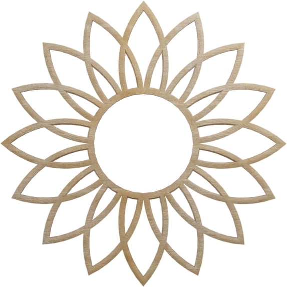Ekena Millwork 16"OD x 5 5/8"ID x 3/8"T Daisy Wood Fretwork Pierced Ceiling Medallion, Birch