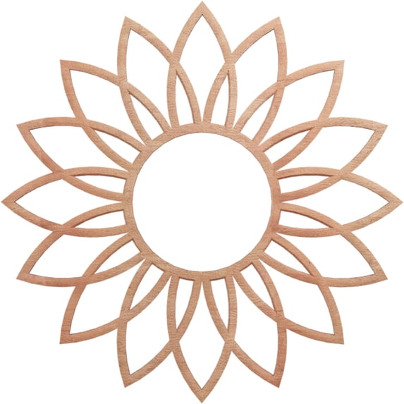 Ekena Millwork 16"OD x 5 5/8"ID x 3/8"T Daisy Wood Fretwork Pierced Ceiling Medallion, Cherry