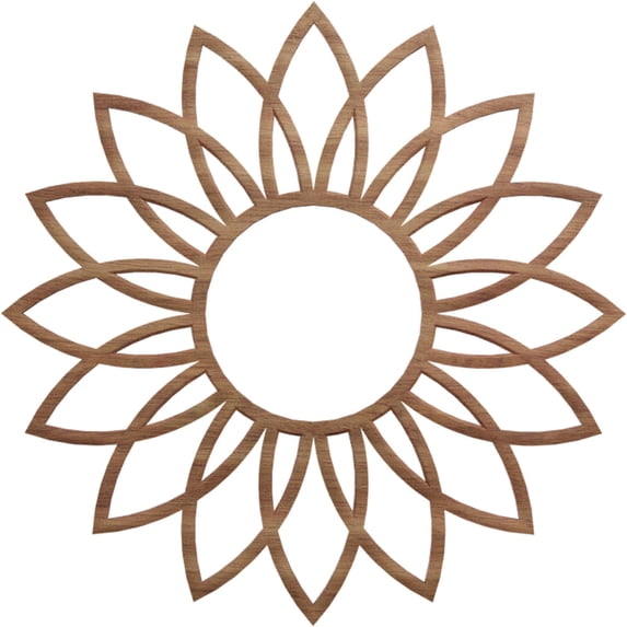 Ekena Millwork 16"OD x 5 5/8"ID x 3/8"T Daisy Wood Fretwork Pierced Ceiling Medallion, Walnut
