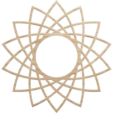Ekena Millwork 16"OD x 6 1/8"ID x 1/4"T Eleanor Wood Fretwork Pierced Ceiling Medallion, Alder