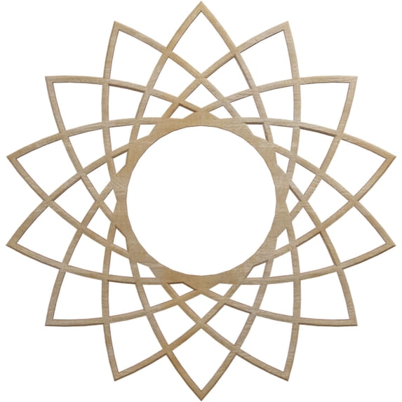 Ekena Millwork 16"OD x 6 1/8"ID x 1/4"T Eleanor Wood Fretwork Pierced Ceiling Medallion, Hickory