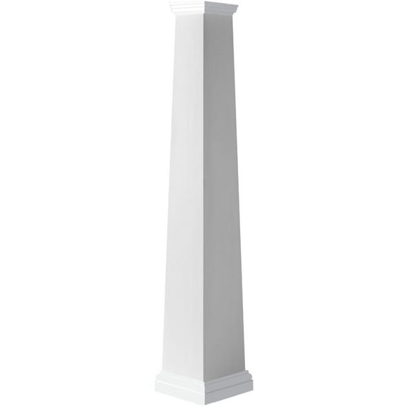 Ekena Millwork 16"W x 04'H Craftsman Classic Square Tapered, Smooth Column, Tuscan Capital & Tuscan Base