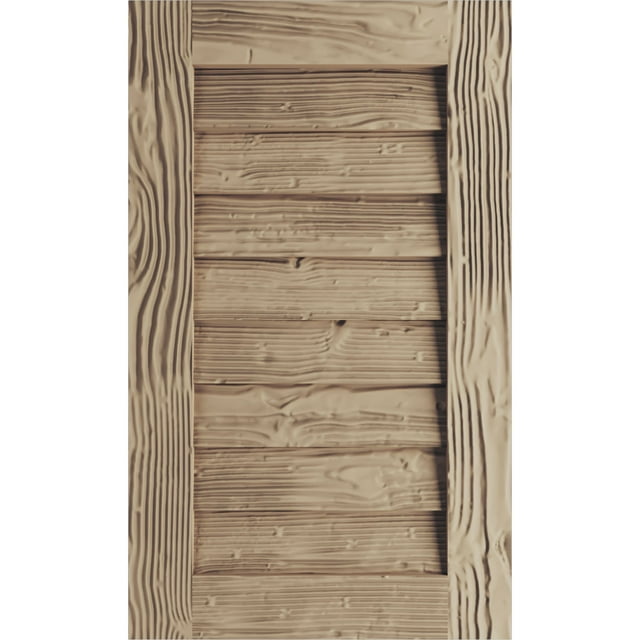 Ekena Millwork 16"W x 24"H Timberthane Sandblasted Vertical Faux Wood Non-Functional Gable Vent, Primed Tan