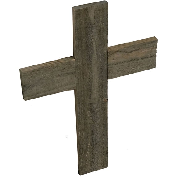Ekena Millwork 16"W x 24"H x 1 1/2"D Vintage Farmhouse Cross, Barnwood Decor Collection, Driftwood Blue