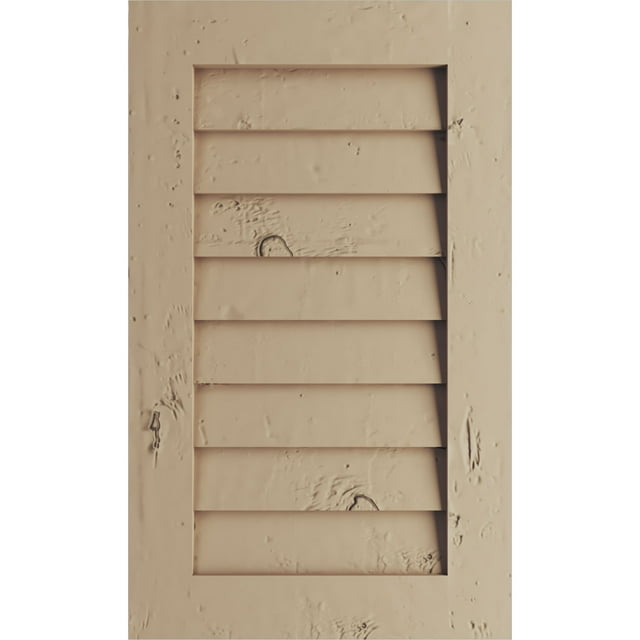 Ekena Millwork 16"W x 30"H Timberthane Knotty Pine Vertical Faux Wood Non-Functional Gable Vent, Primed Tan