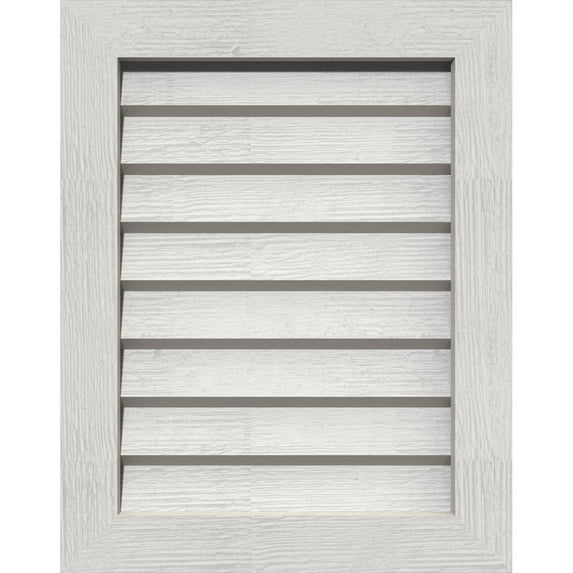 Ekena Millwork 16"W x 32"H Rectangle Gable Vent (21"W x 37"H Frame Size): Primed, Non-Functional, Rough Sawn Western Red Cedar Gable Vent w/ Decorative Face Frame
