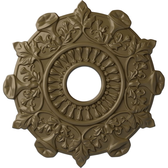 Ekena Millwork 17 1/2"OD x 4"ID x 1"P Preston Ceiling Medallion (Fits Canopies up to 4"), Hand-Painted Mississippi Mud