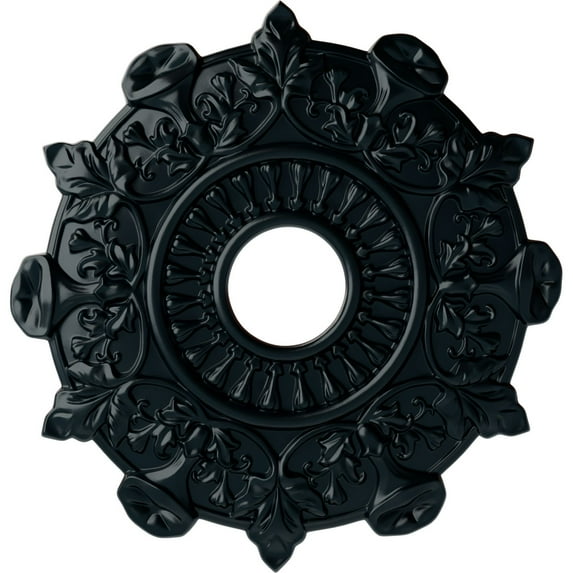 Ekena Millwork 17 1/2"OD x 4"ID x 1"P Preston Ceiling Medallion (Fits Canopies up to 4"), Hand-Painted Night Shade