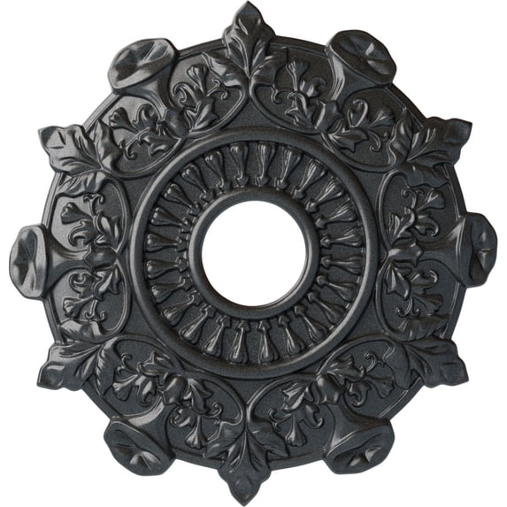Ekena Millwork 17 1/2"OD x 4"ID x 1"P Preston Ceiling Medallion (Fits Canopies up to 4"), Hand-Painted Pewter