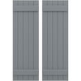 thumbnail image 1 of Ekena Millwork 17 1/2"W x 38"H Americraft Five Board (2 Batten) Exterior Real Wood Joined Board-n-Batten Shutters (Per Pair), Ocean Swell, 1 of 10