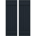 thumbnail image 1 of Ekena Millwork 17 1/2"W x 40"H Americraft Five Board (2 Batten) Exterior Real Wood Joined Board-n-Batten Shutters (Per Pair), Starless Night Blue, 1 of 10