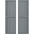thumbnail image 1 of Ekena Millwork 17 1/2"W x 41"H Americraft Five Board Exterior Real Wood Two Equal Panel Framed Board-n-Batten Shutters (Per Pair), Ocean Swell, 1 of 9