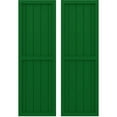 thumbnail image 1 of Ekena Millwork 17 1/2"W x 42"H Americraft Five Board Exterior Real Wood Two Equal Panel Framed Board-n-Batten Shutters (Per Pair), Viridian Green, 1 of 9