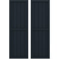 thumbnail image 1 of Ekena Millwork 17 1/2"W x 46"H Americraft Five Board Exterior Real Wood Two Equal Panel Framed Board-n-Batten Shutters (Per Pair), Starless Night Blue, 1 of 9