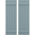 thumbnail image 1 of Ekena Millwork 17 1/2"W x 47"H Americraft Five Board (2 Batten) Exterior Real Wood Joined Board-n-Batten Shutters (Per Pair), Peaceful Blue, 1 of 10