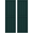 thumbnail image 1 of Ekena Millwork 17 1/2"W x 47"H Americraft Five Board Exterior Real Wood Two Equal Panel Framed Board-n-Batten Shutters (Per Pair), Thermal Green, 1 of 9