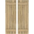 thumbnail image 1 of Ekena Millwork 17 1/2"W x 52"H Americraft Five Board (2 Batten) Exterior Real Wood Joined Board-n-Batten Shutters (Per Pair), Unfinished, 1 of 10