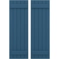 thumbnail image 1 of Ekena Millwork 17 1/2"W x 53"H Americraft Five Board (2 Batten) Exterior Real Wood Joined Board-n-Batten Shutters (Per Pair), Sojourn Blue, 1 of 10
