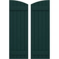 thumbnail image 1 of Ekena Millwork 17 1/2"W x 54"H Americraft Five Board (2 Batten) Exterior Real Wood Joined Board-n-Batten Shutters w/ Elliptical Top (Per Pair), Thermal Green, 1 of 10