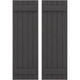 thumbnail image 1 of Ekena Millwork 17 1/2"W x 55"H Americraft Five Board (2 Batten) Exterior Real Wood Joined Board-n-Batten Shutters (Per Pair), Shadow Mountain, 1 of 10