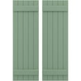 thumbnail image 1 of Ekena Millwork 17 1/2"W x 57"H Americraft Five Board (2 Batten) Exterior Real Wood Joined Board-n-Batten Shutters (Per Pair), Track Green, 1 of 10