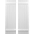 thumbnail image 1 of Ekena Millwork 17 1/2"W x 62"H Americraft Five Board (2 Batten) Exterior Real Wood Joined Board-n-Batten Shutters (Per Pair), White, 1 of 10